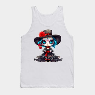 Dia de los Muertos Cat #10 Tank Top